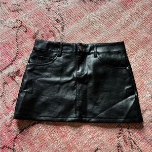 Edikted Leather Mini Skirt